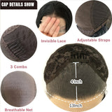 Yeknu  Black Lace Font Wig 13x4 Glueless Layered Wig Pre Plucked Pre Cut Fce Framing Lace Front Wig Syntheti Lace Front Wg for Wome