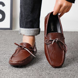 Yeknu  Spring Luxury Brand Loafers Soft Sole White Casual Shoes Designer Soft Leather Versatile Fashion Business Driving Leather Shoes