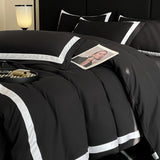 Yeknu  Luxury Hotel Bedding Sets Thick Brushed Bed Sheets White Duvet Cover Set Pillowcase Four Piece Fully Enclosed for Home Gift