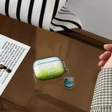 Yeknu  Minimally Dyed Green Is Suitable For Apple AirPods Pro 1st, 2nd, 3rd Generation Bluetooth Earphone Case Protective Case