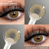 Yeknu  Myopia Lenses 1 Pair Colored Contact Lenses with Degree Natural Eye Contacts Brown Lenses Gray Pupils Yearly Disposable