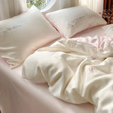 Yeknu  Summer Cooling Ice Silk Bedding Sets Silky Sleeping Naked Skin Friendly Quilt Cover Set Home Dorm Bedclothes for Adults Kids