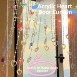 Yeknu  Acrylic Heart Shaped Door Curtain Beaded Chain Bedroom Room Partition Fairy Tale  Infp Separation Curtain for Girls