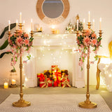 Yeknu  48.7-inch antique floor candle holder centerpiece, wedding party decoration, living room decoration, golden Halloween Christmas