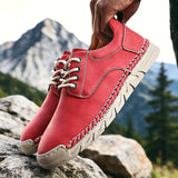 Yeknu  Men Boots Spring Autumn High Top Handmade Leather Shoes Soft Sole Comfortable Fashion Sneakers Non-slip Durable Stylish Loafers