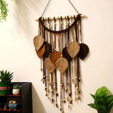 Yeknu  Handmade Boho Leaf Macrame Hanging Tapestry Autumn Maillard Home Room Decoration Accessories Aesthetic Wall Art Holiday Decor