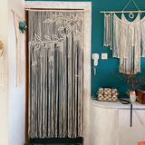 Yeknu  Hand-woven Macrame Cotton Door Curtain Tapestry Wall Hanging Art Tapestry Boho Decoration Bohemia Wedding Backdrop Tapestry