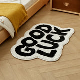 Yeknu  Chic Tufting Letters Bathroom Mat Soft Fluffy Carpet Message Bathmat Area Floor Pad Bedroom Doormat Aesthetic Home Room Decor