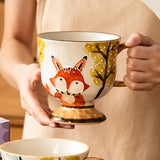 Yeknu  Ceramic Gift Cute Mug, Home Personal Office Creative Blueberry Pomegranate Retro Milk Water Coffee Cup, 500ml, 1Pc
