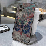 Yeknu  Gold Butterfly Phone Case For iPhone 17 16 15 11 13 12 14 Pro Max 16e Air 7 8 Plus XR SE Soft TPU Transparent Cover