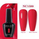 Yeknu  15ml Orange Color Nail Gel Polish Semi Permanent Red Pink Gellack Nail Art Salon Soak Off UV LED Glitter Nail Gel Varnish