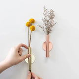 Yeknu 1Pcs Creative Rose Golden Vase Wall Holder Stainless Steel Flowerpot Home Wedding Decoration for Livingroom Wall Mirror Vase