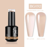 Yeknu  Rubber Base Gel Nail Polish Pink White Base Gel Top Coat Jelly Semi Transparen French Soak Off UV Nail Art Varnish