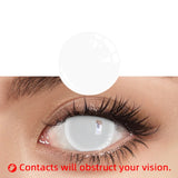 Yeknu  2Pcs/1Pair White Contact Lenses For Pupils Eyes Halloween Anime Cosplay Lenses Eye Contacts Makeup White Lens Cosplay Lens