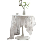 Yeknu  Table Cloth Cake Photography Background Embroidery Prop Cloth White Tablecloth