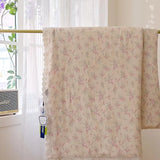 Yeknu  100%Cotton Double-layer Yarn Lace Edge Fluffy Ultra-Soft Quilt for Kids Twin Queen Single Summer Quilt Flat Sheet Pillowcases