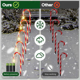 Yeknu  Christmas Candy Cane Lights 8 Modes Timer Remote Waterproof Battery Operated Pathway Marker Garden Landscape Decor Lawn Lights