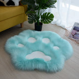 Yeknu  Lovely Cat Paw Pattern Soft Plush Carpet Home  Rugs and Carpets for Home Living Room