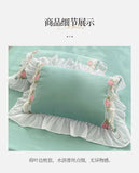 Yeknu Princess Style Korean Bed Skirt Bed Sheet Embroidered Ruffle Lace Quilt Cover Ins Bedding For Girls Luxury Home Textiles