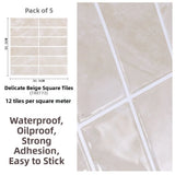 Yeknu  Waterproof Moisture Proof 3D Tile Stickers Self Adhesive Wall Decals for Kitchen Bathroom Oil Resistant Decorative Wall Mural