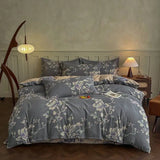 Yeknu  New household four-season available skin-friendly printing washable double-layer yarn jacquard bed sheet four-piece set