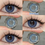 Yeknu  1 Pair Myopia Color Contact Lenses for Eyes with Prescription Makeup Eye Color Lenses Beauty Pupils Fashion Blue Lenses
