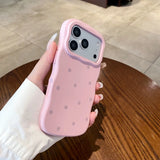 Yeknu  Fashion Wave Point Matte Candy Color Slim Case for iPhone 16 17 Pro Max Polka Dot Soft Silicone Shockproof Ultra Thin Cover