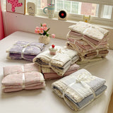 Yeknu 2025 New Bedding Set INS Princess Soft Bed Flat Sheet Set Twin Queen Double Size Cotton Lace Duvet Cover Pillowcase Bed Linen