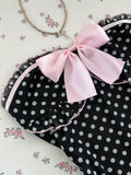 Yeknu  Women's Casual Vacation Elegant Outfit Daily Versatile Fashion Outing Pink Bow Decor Mesh Polka Dot Print Tube Top Mini
