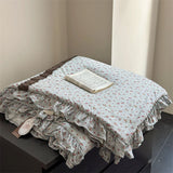 Yeknu  spring and summer new knitted cotton French small floral printing lace summer quilt summer cool quilt air conditioner quilt