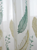 Yeknu  Simple window screen, White chiffon embroidered screen, Bedroom balcony partition, Transparent dustproof screen curtain