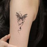 Yeknu  5pcs Butterfly Line Art Waterproof Temporary Tattoo for Shoulder and Arm, Lasting 1-2 Weeks,  Semi-Permanent Fake Tattoo