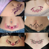 Yeknu  12Pcs Glow in Dark Succubus Temporary Tattoo Sticker, Long-lasting and Waterproof, Fake Tattoos for Women, For Chest, Belly.