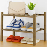 Yeknu  Olanly Durable Bamboo Shoe Organizer For Closet Sturdy Easy Assembly Shoe Rack Stackable Free Standing Wooden Shoe Storage Shelf