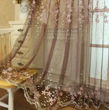Yeknu  European Pastoral Embroidered Flower Curtains for Living Dining Room Bedroom White Gauze Bay Window Korean Window Screen Balcony