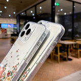 Yeknu  Flower Phone Case For iPhone 16 13 15 11 12 14 17 Pro Max Air 16E XS XR 7 8 SE Shockproof Transparent Cover Silicone Soft Fundas