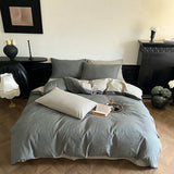 Yeknu High-end Jacquard 100% Cotton Bedding Set Luxury Skin-friendly Duvet Cover Set with Sheets Hygroscopic Breathable Quilt Cover