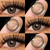 Yeknu  1 Pair Colored Contact Lenses With Prescription Myopia Lenses Brown Contact Lenses High Quality Natural Lenses