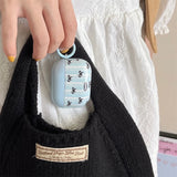 Yeknu  Korean Ins Striped Bow Suitable For Apple AirPods Pro 1, 2, 3 Headphone Case Protective Case