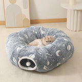 Yeknu  Donut Cat Bed Tunnel Multi functional Cat Bed Foldable Glow In The Dark Cat Tunnel Cat Hideaway Pet Bed