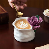 Yeknu  1PC Handmade Flower Cup Rose Ceramic Coffee Cup Mug Mug Souvenir Tea Cup Afternoon Tea Party Home Tableware Decoration