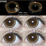 Yeknu  2PCS Color Contact Lenses (Pearl Series) Brown Natural Lenses Gray High Quality Eye Contacts 14.5mm Big Pupil Beauty Lense