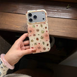 Yeknu  Dizzying Ginkgo Maple Leaf Nut Flower Soft Protective Phone Back Cover Case for iPhone 13 14 15 16 17 Pro Max 17Air Glossy Case
