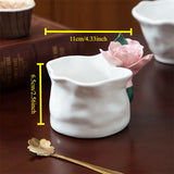 Yeknu  1PC Handmade Flower Cup Rose Ceramic Coffee Cup Mug Mug Souvenir Tea Cup Afternoon Tea Party Home Tableware Decoration
