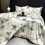 Yeknu  new high-end luxury silky Sleeping naked digital printing washed silk style Bedding Set Duvet Cover Bed Sheet Pillowcases