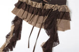 Yeknu  SylCue Mesh Patchwork Mini Skirts Women Summer Trend Contrast Design Shirring Ruffles Ribbon Street Y2K Style Elegant Bottoms