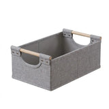 Yeknu  Foldable Fabric Storage Bin Stackable Thicken Clothes Storage Box Wood Handle Washable Closet Storage Container Drawers
