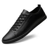 Yeknu  British Style Men Summer Casual Leather Shoe Classic Hollow Out Sneakers Outdoor Flat All-Match Walking Shoe Non-slip Board Shoe