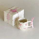 Yeknu Cute Cherry Ceramic Mug, Small Niche Design, Water Cup with Gift Box, Household Drinking Set, Kitchen,Dining and Bar