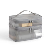 Yeknu  Fashion Transparent Mesh Travel Cosmetic Bag Storage 1/2/3 layer Toiletry Bag Large Capacity Make Up Organizer Bag Women's